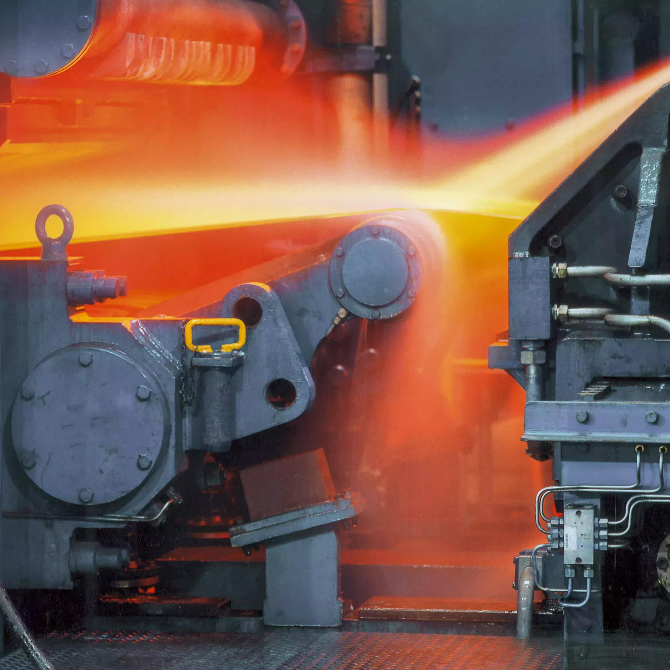 Varmt stål i ett rullager