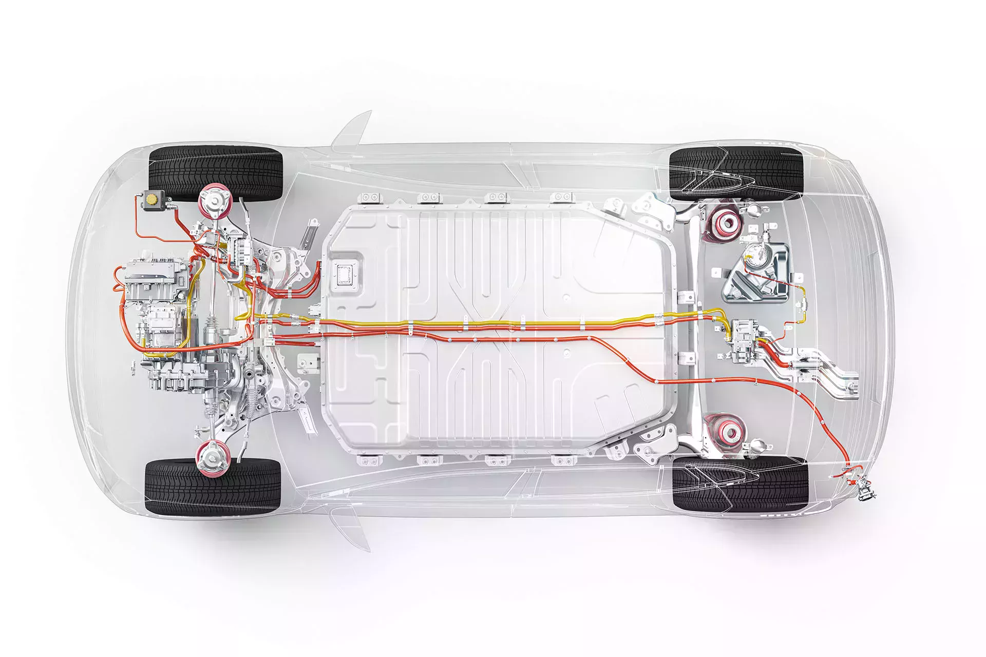 Elbil från underifrån