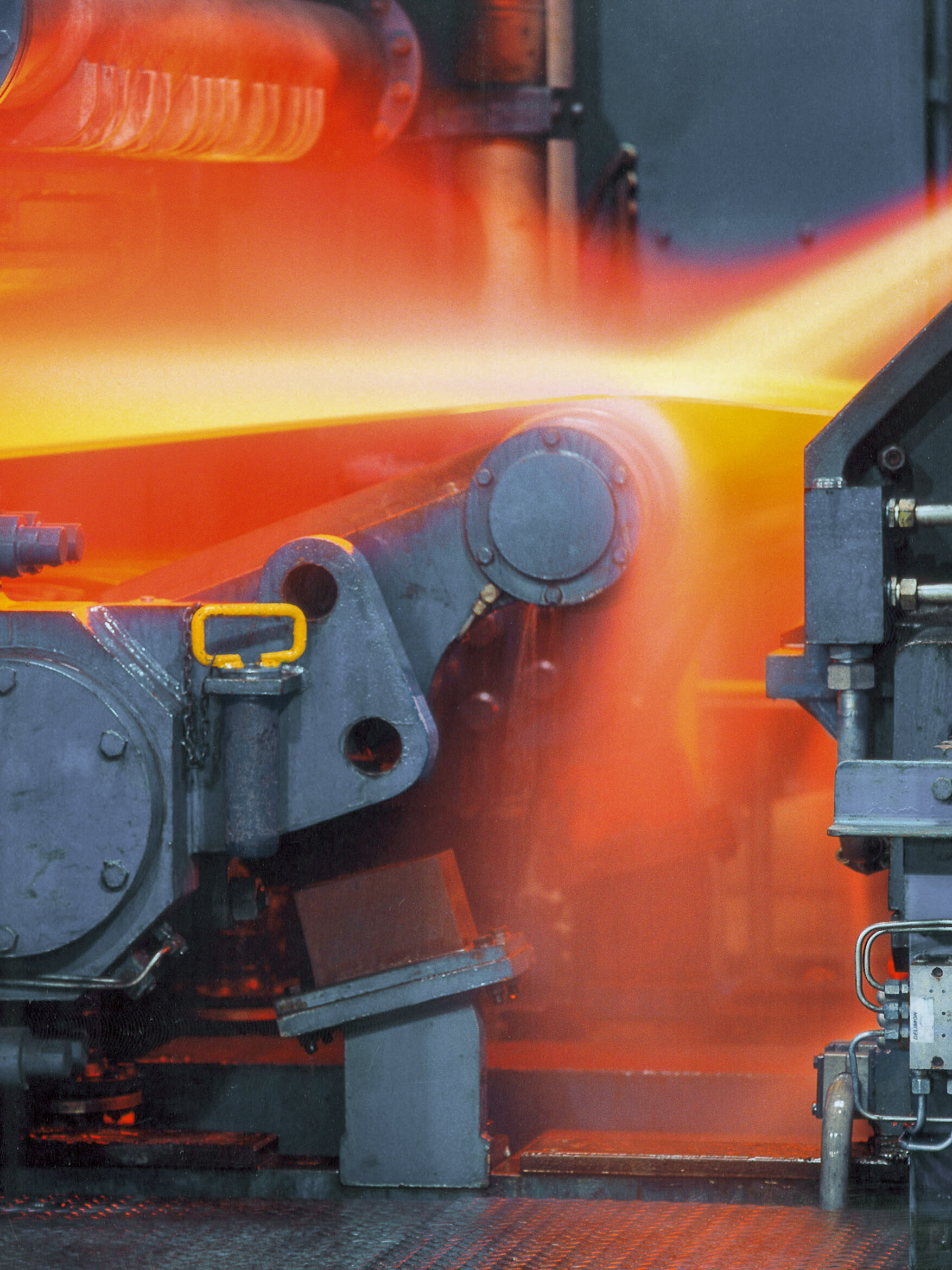 Varmt stål i ett rullager