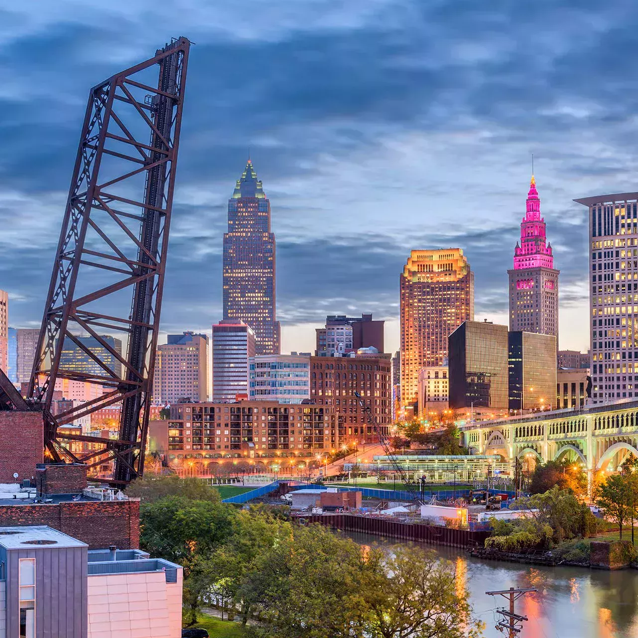 Färgsprakande stad från ovan