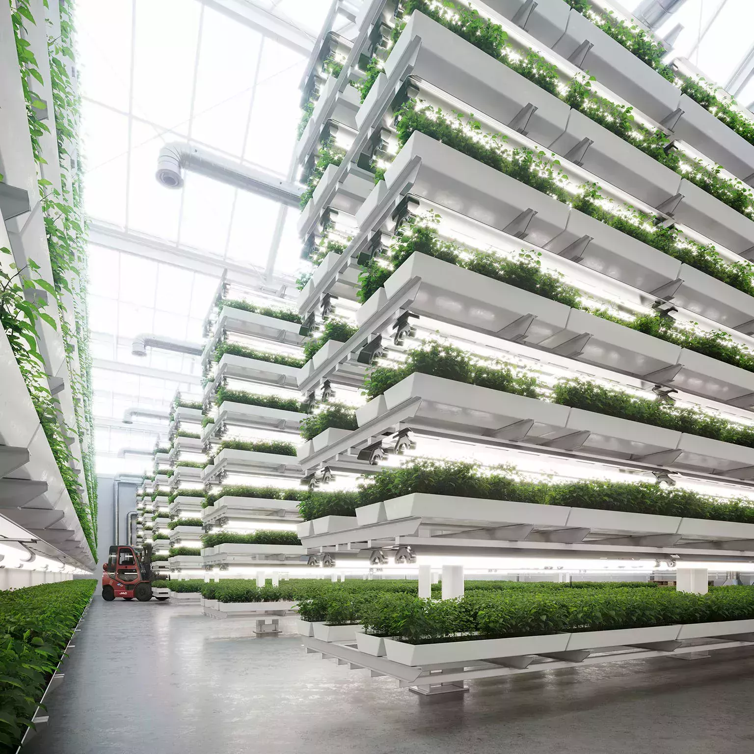 Installation av anläggningen med en gaffeltruck