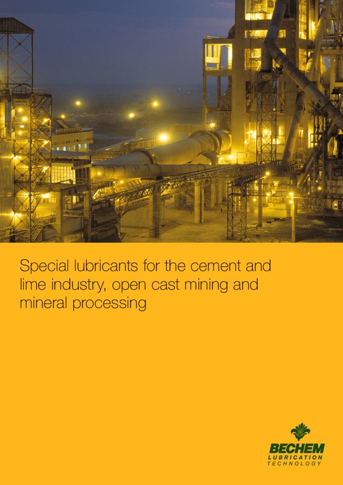 Special lubricants for the cement and lime industry,